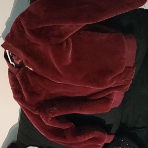 Burgandy faux fur jacket
